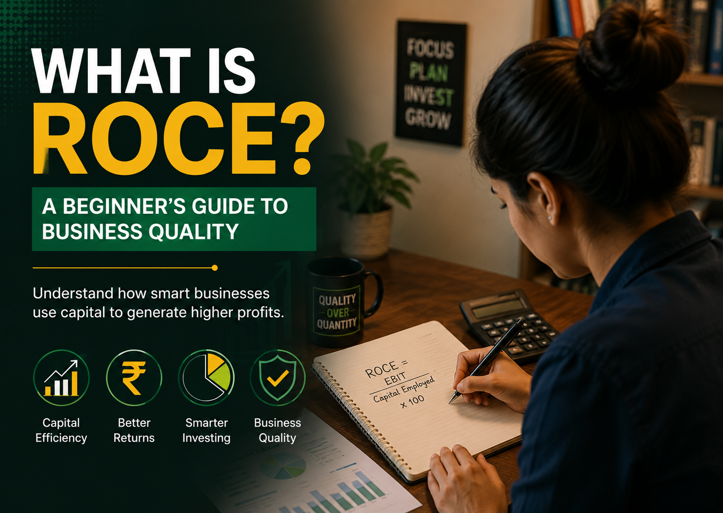 Beginner investor learning ROCE through a factory example.